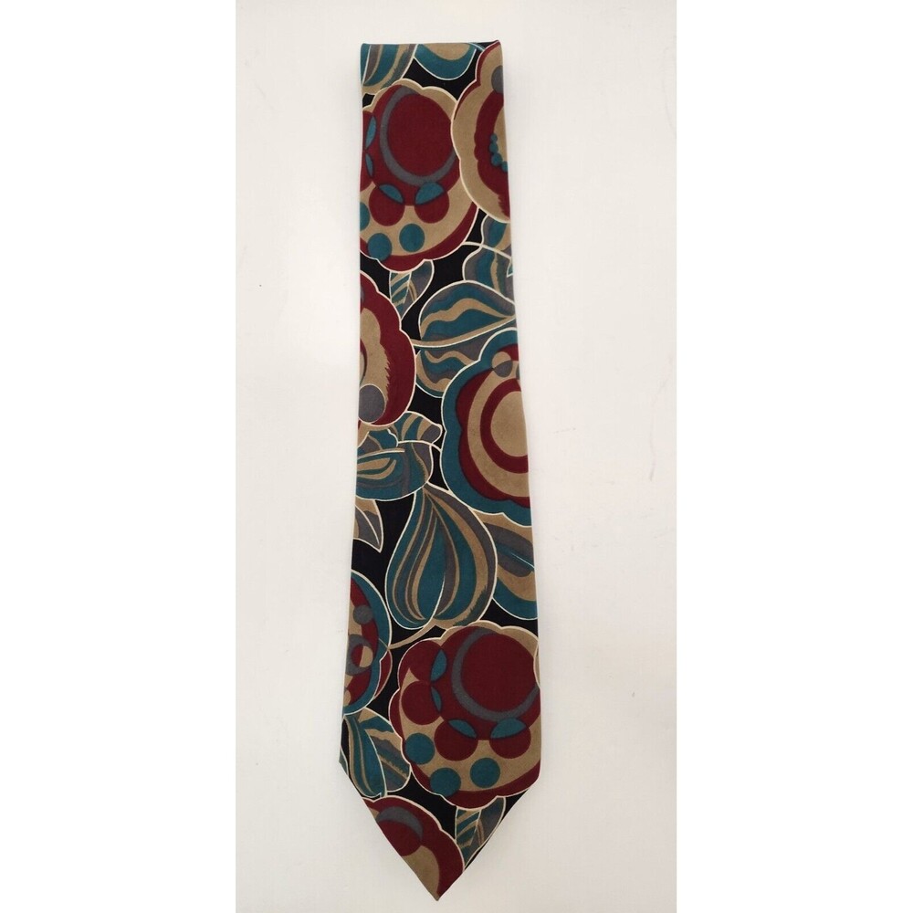 Geoffrey Beene Neck‎ Tie Multicolor Geometric 100% Silk Made In Italy